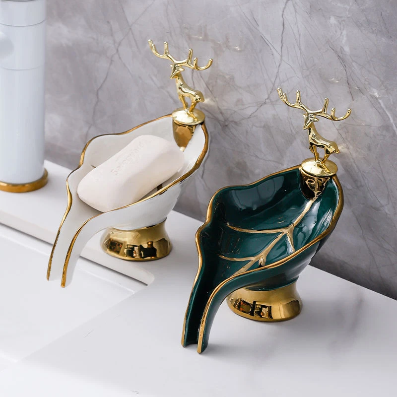 卫生间洗手台肥皂盒家用轻奢放香皂盒置物架沥水不积水皂盒碟