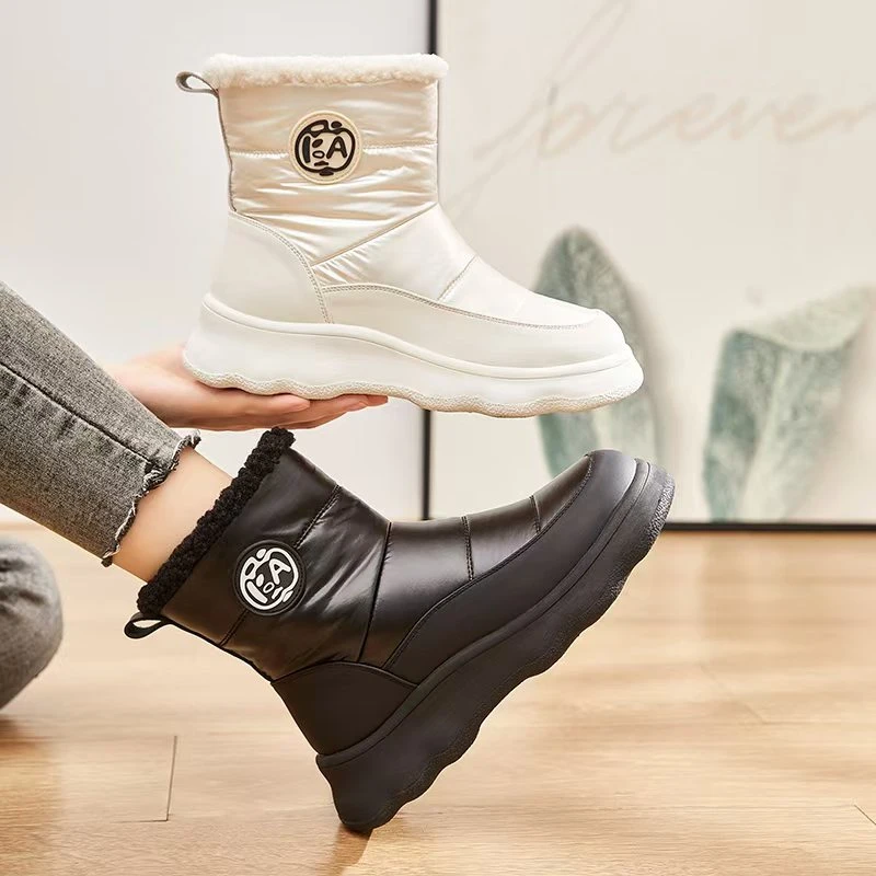 1725-15新款加绒厚底侧拉链舒适百搭雪地靴仓
