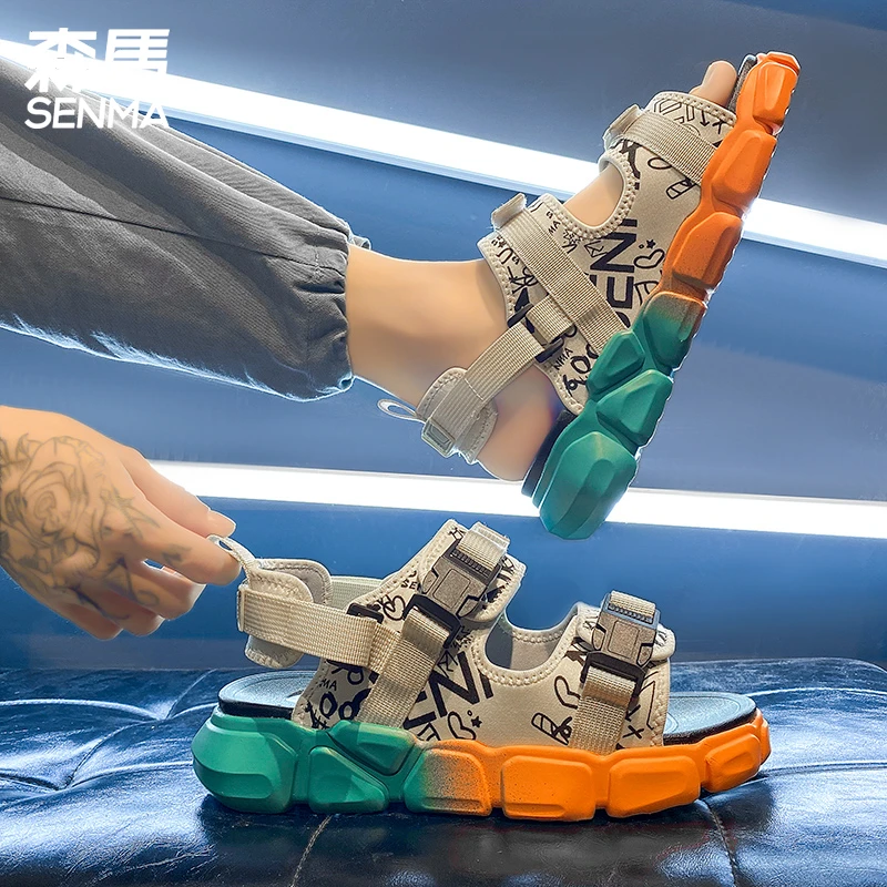 SENMA/森马凉鞋男款夏季外穿防滑司机开车凉拖户外运动厚底沙滩鞋
