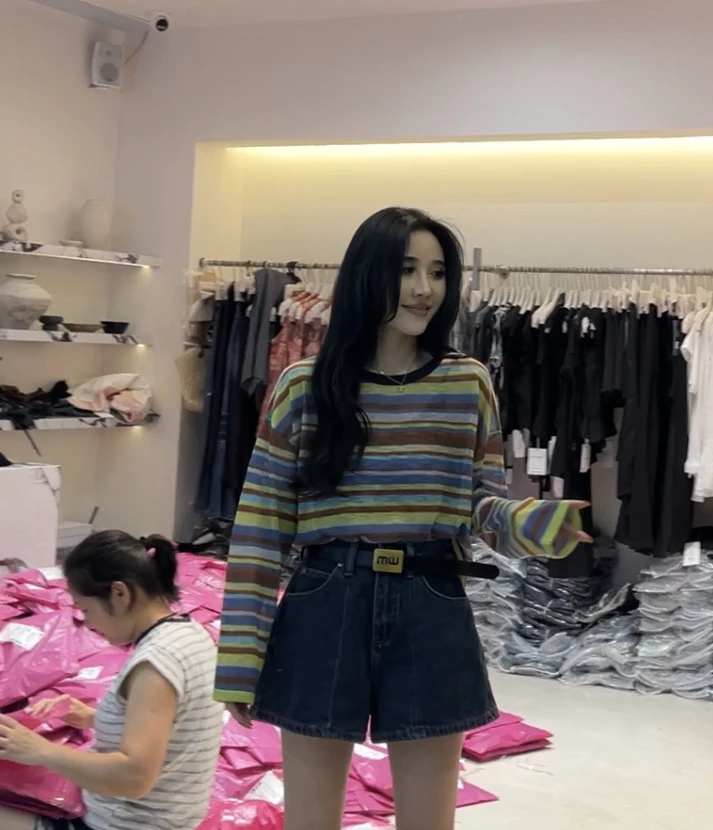 香香老板娘定制条纹针织防晒#9963