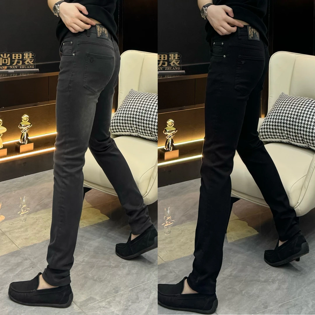 1001男士时尚品味显瘦牛仔裤弹力中腰修身设计款小脚裤裤子