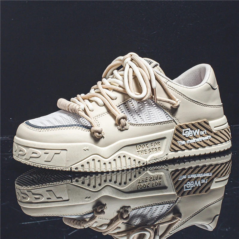 夏季秋季休闲增高潮鞋厚底小白鞋透气板鞋纯色休闲板鞋潮流百搭