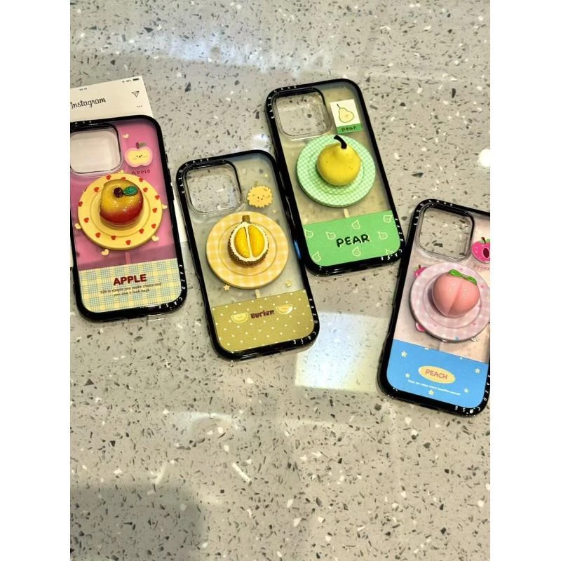 夏日ins小清新水果雪梨水蜜桃适用iphone16promax苹果15pro手机壳