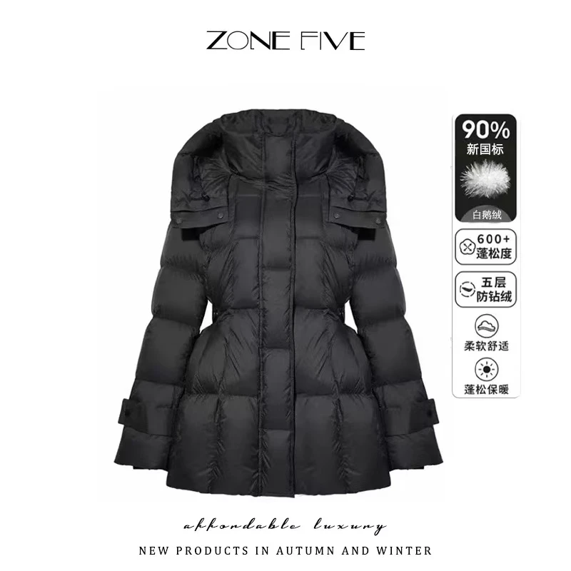【小蛮腰】新款连帽收腰设计款女士爆款羽绒服外套