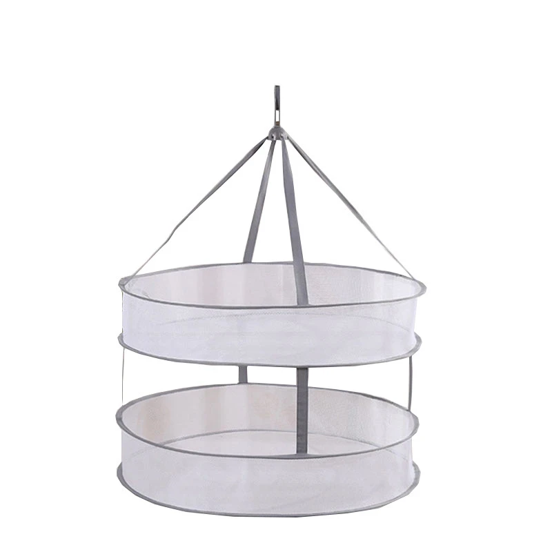 神器家用晒衣篮细网可折叠防风晾晒篮平铺内衣袜子晾衣网双层网兜