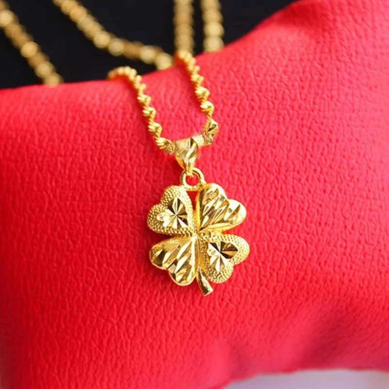 合金项链 幸运四叶草吊坠精美时尚坠链