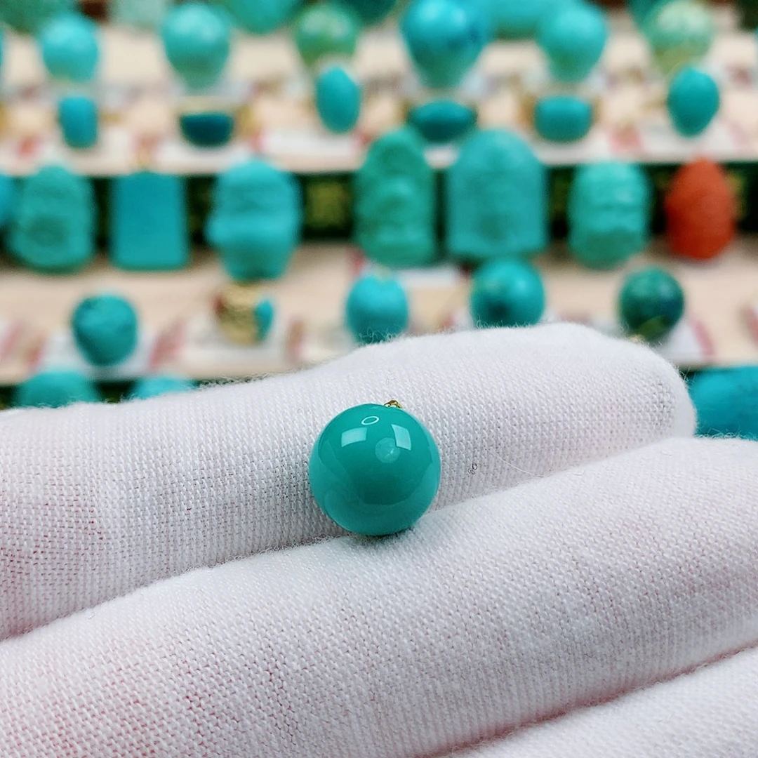 绿松石未镶嵌珠宝半成品圆珠10