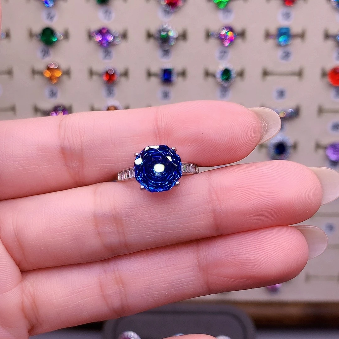 戒指托帕石银S925镶嵌