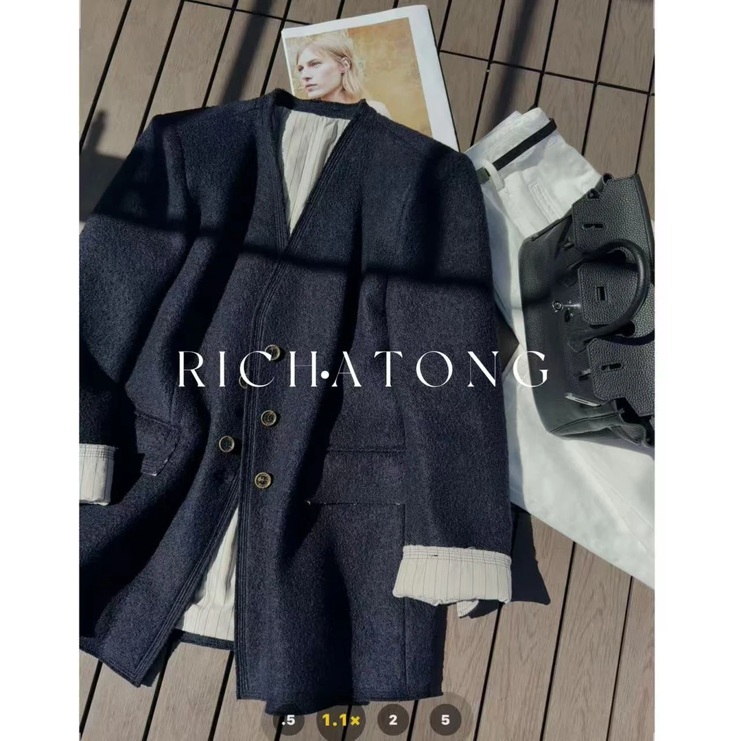 atong/阿彤-【破边西装】-2025 进口轻盈wool极简廓形外套0828-40