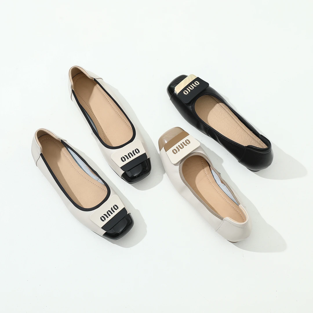 舒适软底浅口平底单鞋百搭气质妈妈鞋春秋低跟女鞋3585奶奶鞋