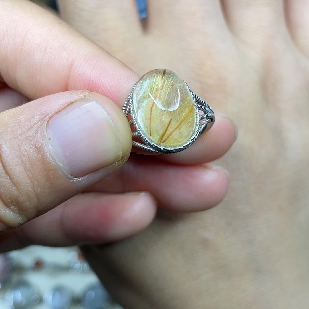 【闪购商品】银S925镶嵌珠宝半成品水晶戒指
