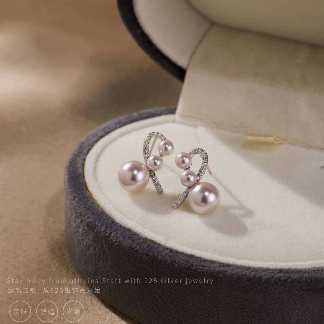 丽沁 925银耳饰 曼塔玫瑰紫珠锆石耳钉气质百搭简约精致小巧