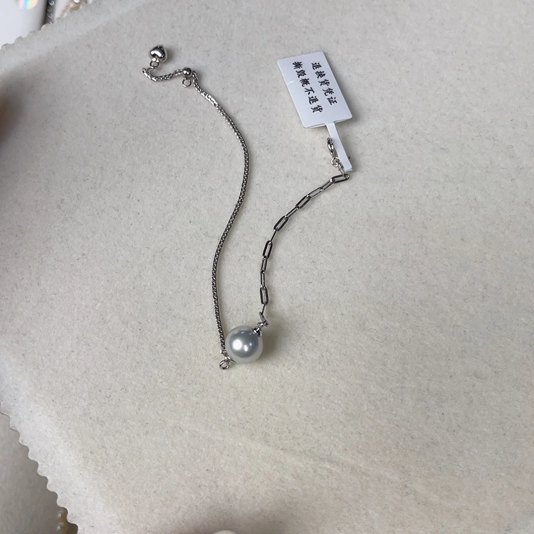 海水珍珠手链银S925镶嵌