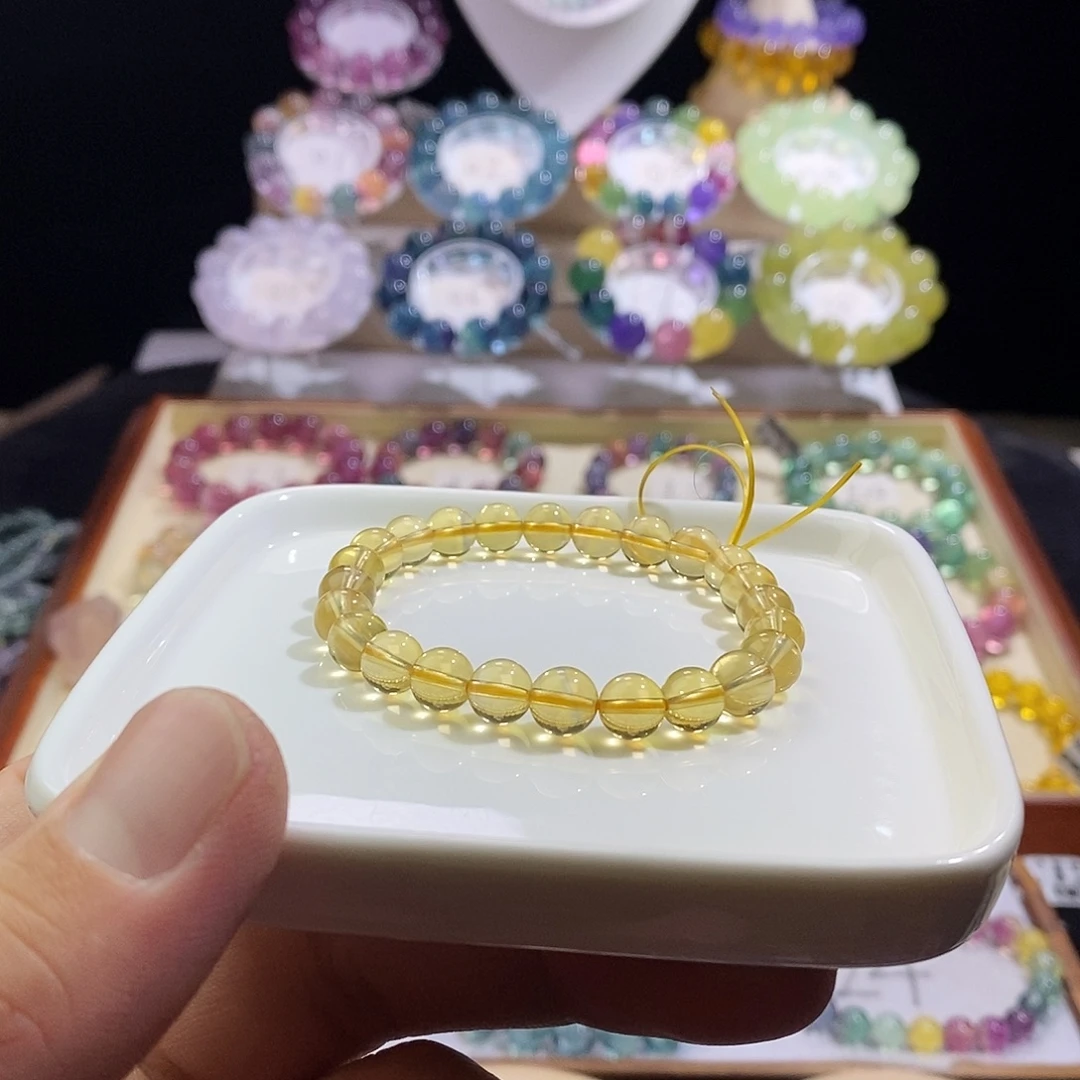 未镶嵌手链萤石金黄色7加