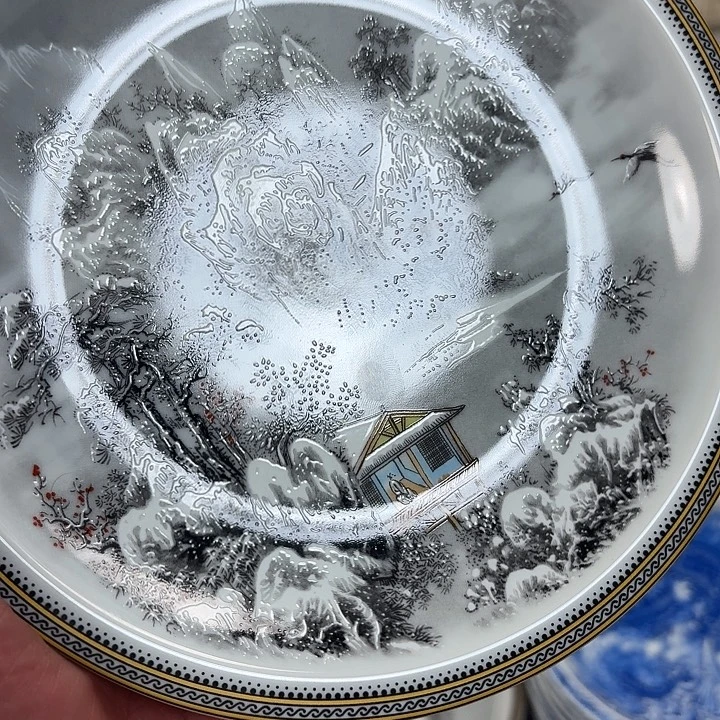 瓷片墨彩大胡乘景德镇