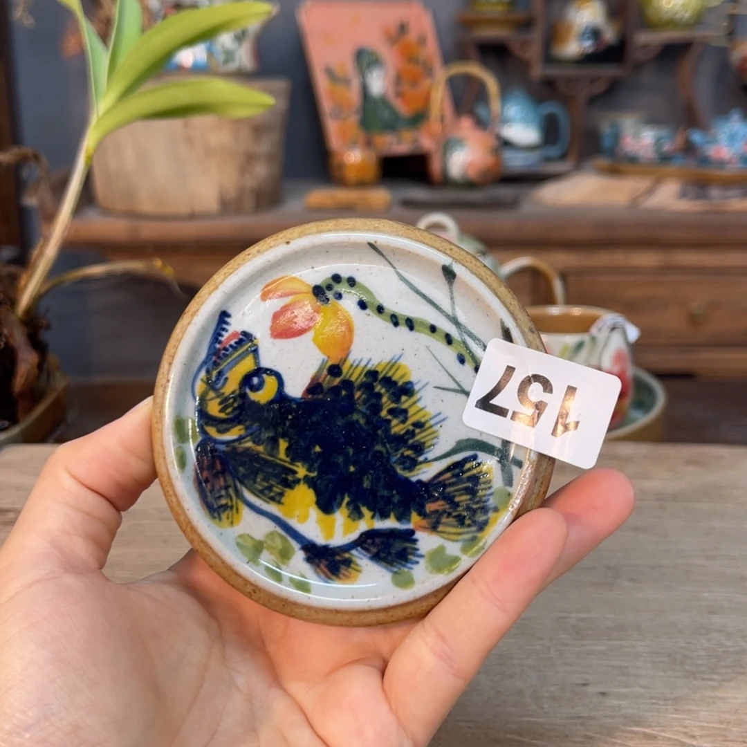 壶素浅陶瓷手工手绘