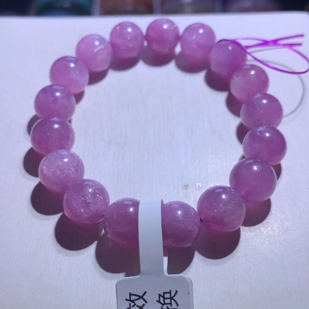 手串水晶银S925镶嵌紫锂云母11.5m