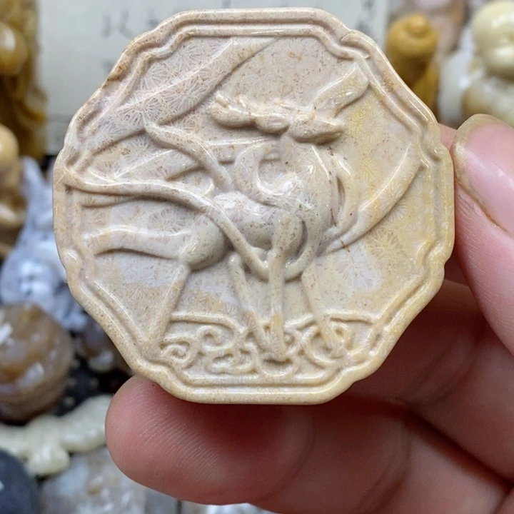 颈饰未镶嵌硅化珊瑚（珊瑚玉）
