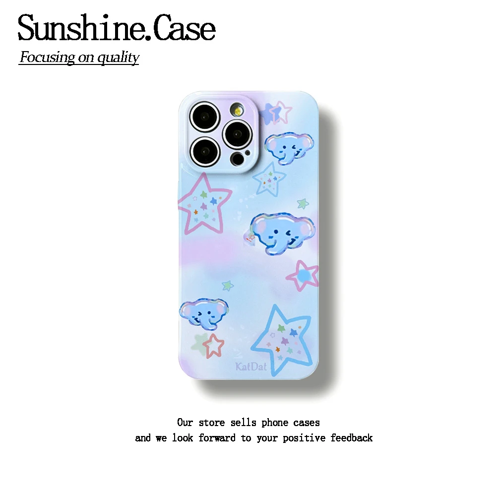 晕染小象菲林软壳适用于苹果华为vivo小米oppo一加防摔手机壳