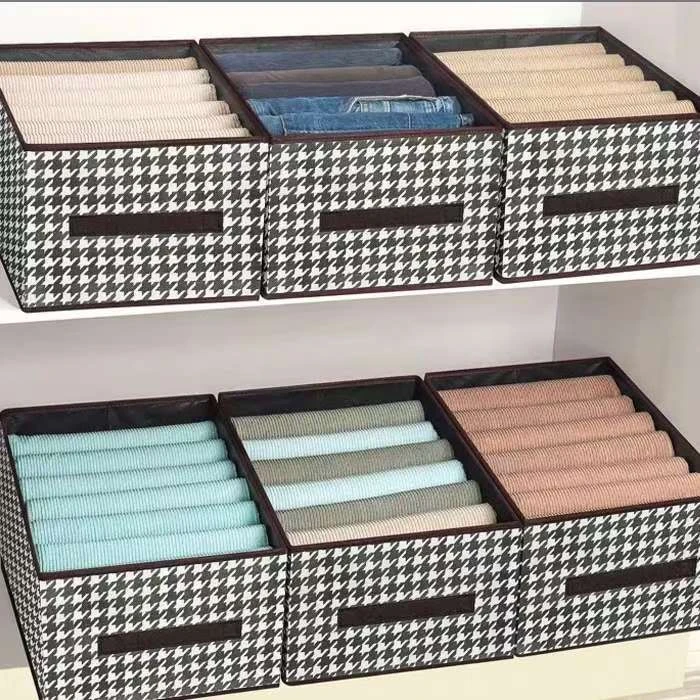 【到手3个】40*28*20千鸟格收纳家用学习办公折叠收纳陈列用品