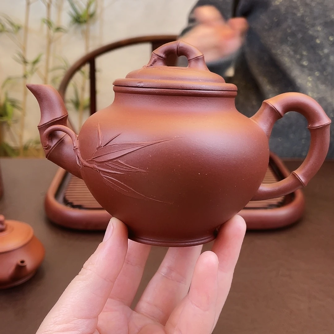 紫砂茶壶老清水泥竹报春275cc