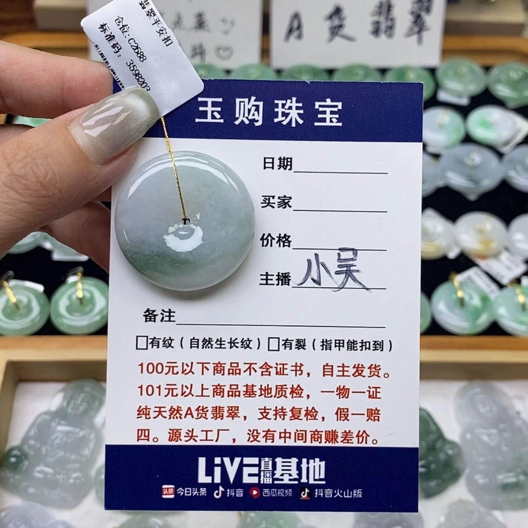 【闪购商品】翡翠未镶嵌颈饰平安扣