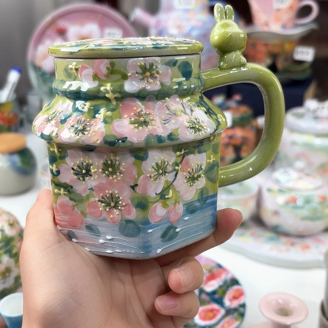 景德镇手绘高温釉下彩陶瓷茶具