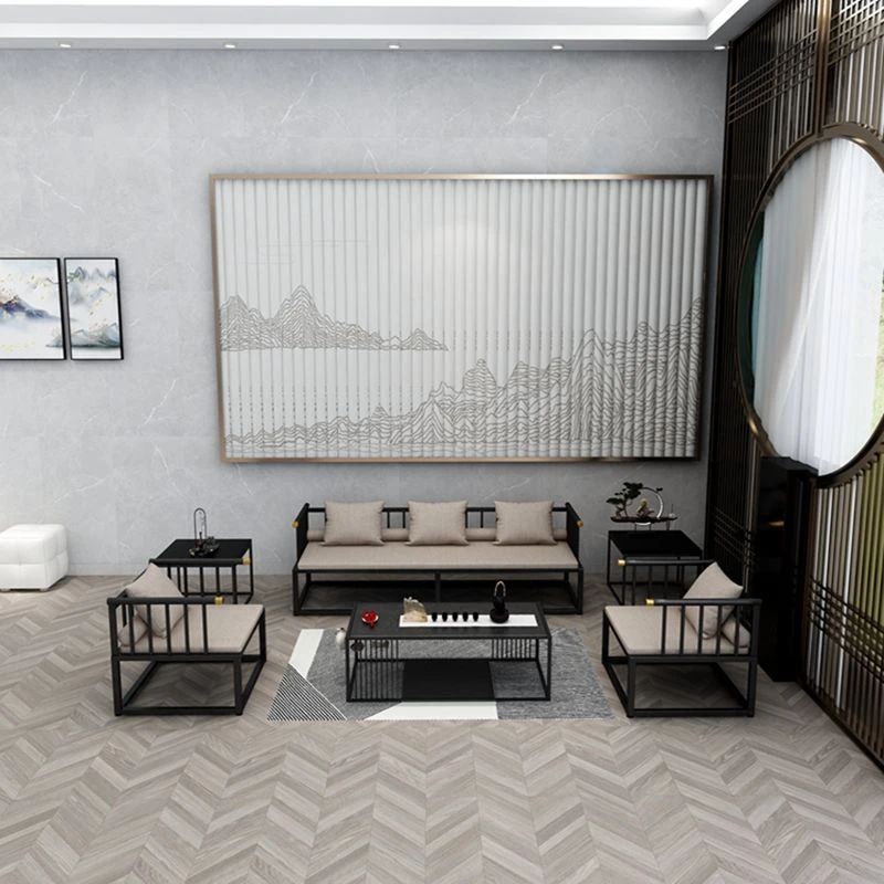 公司意式奢华风办公沙发配储物功能仿实木碳素钢新中式现代简约风