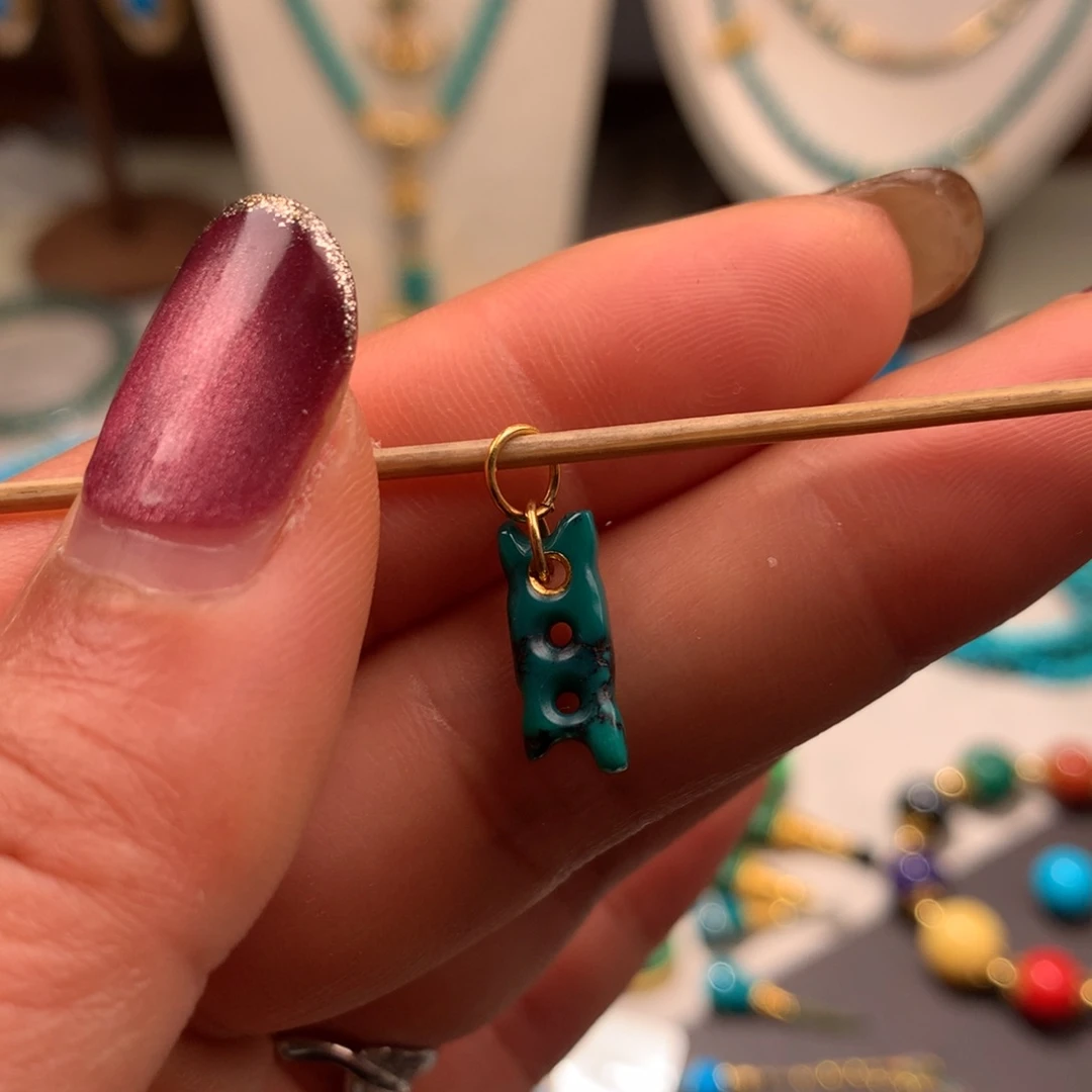 绿松石18K金镶嵌珠宝奇石