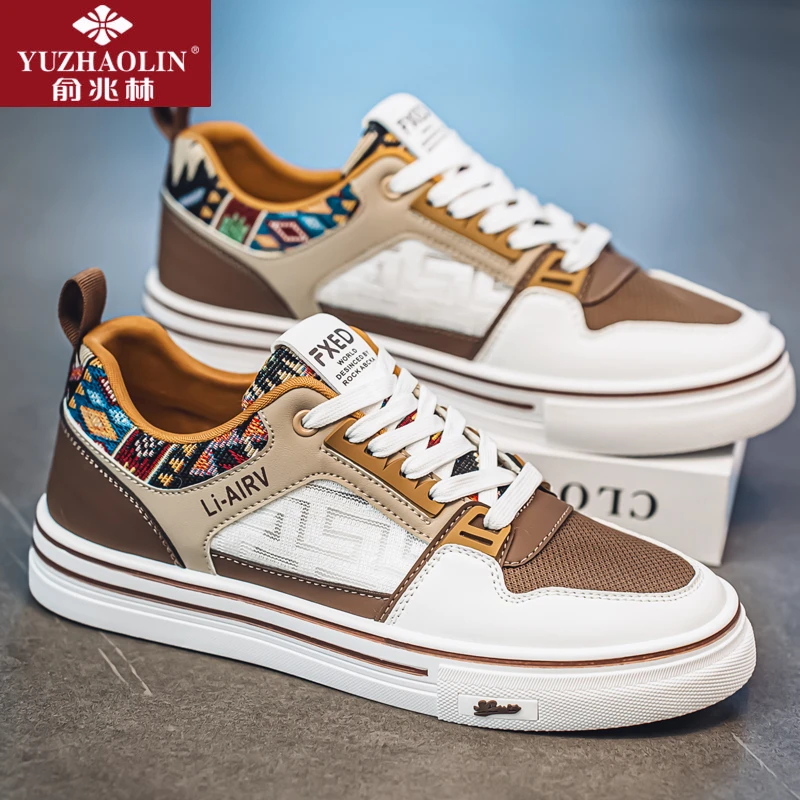 俞兆林男鞋2025秋冬新款网面透气薄款休闲板鞋男士复古软底网鞋