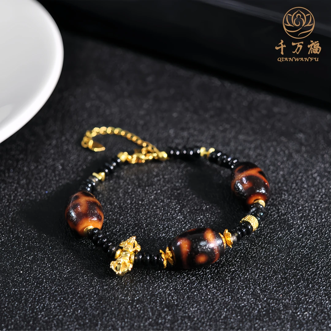 【千万福】黑金多宝编织手绳-A1701170