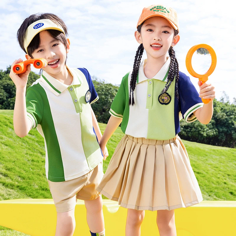 2025年校园风阳光青春夏装两件套清新小学生校服儿童班服园服时尚