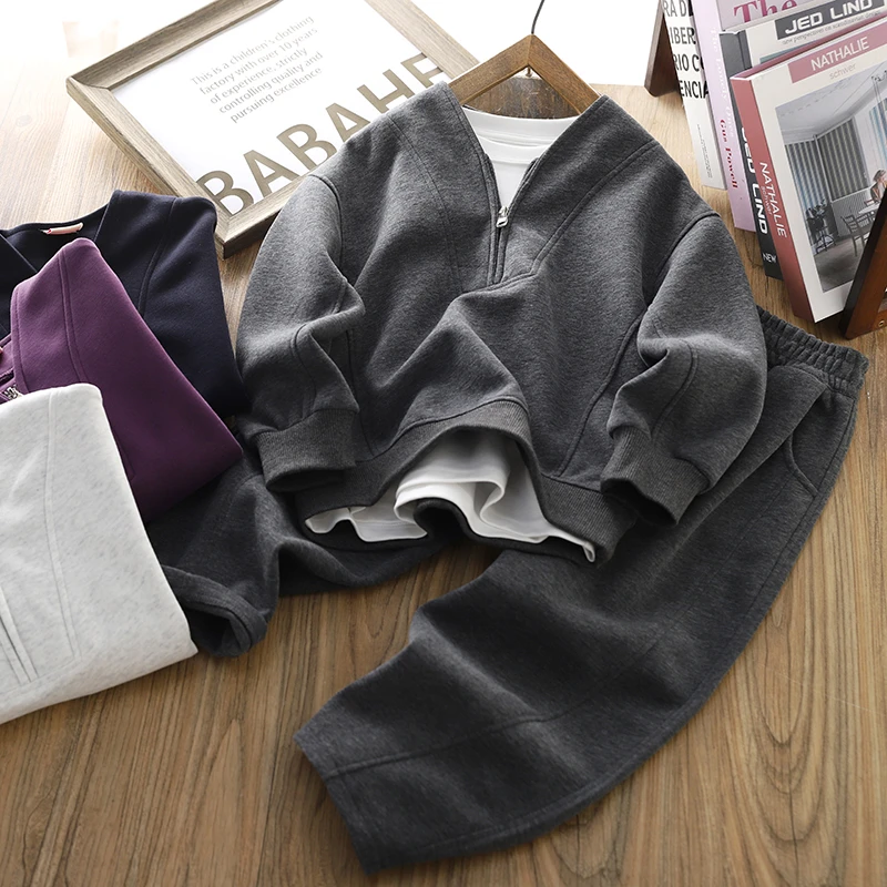 男童套装2025春秋新款儿童半拉链卫衣卫裤两件套休闲帅气衣服