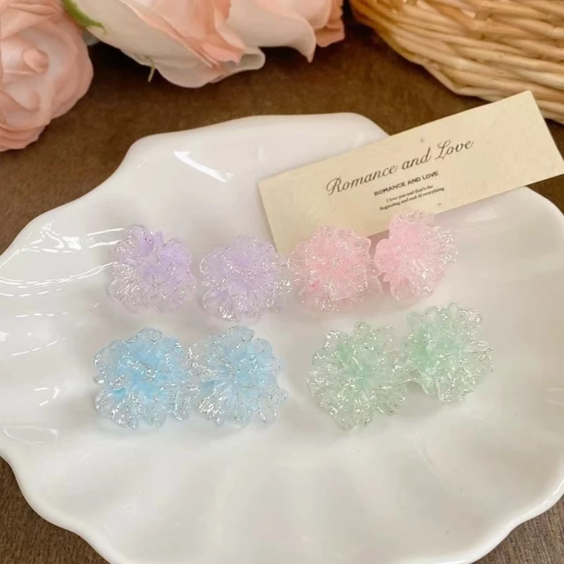 合金耳饰 多巴胺花朵耳钉女新高级感耳饰小众设计轻奢甜美耳饰