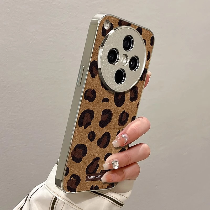 电镀豹纹适用oppofindx8ultra手机壳高级感findx8s保护壳防摔复古