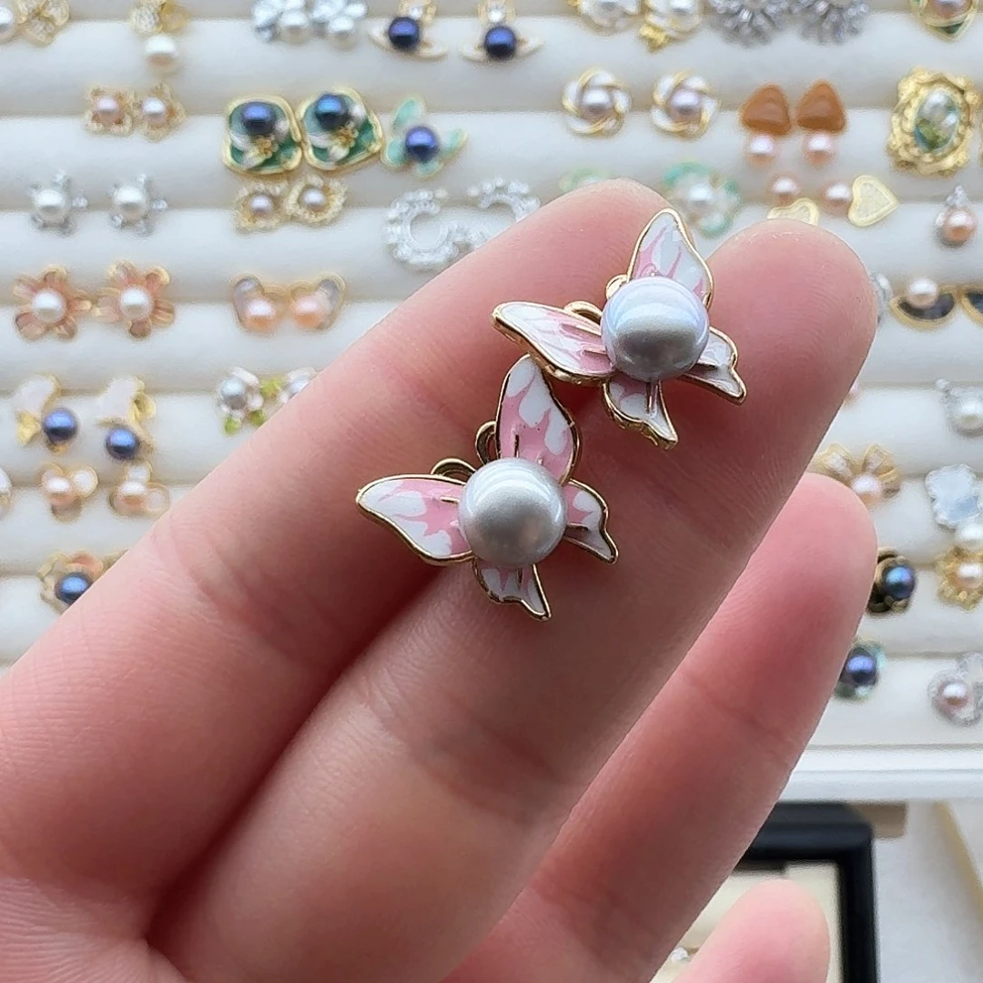 淡水珍珠耳饰合金