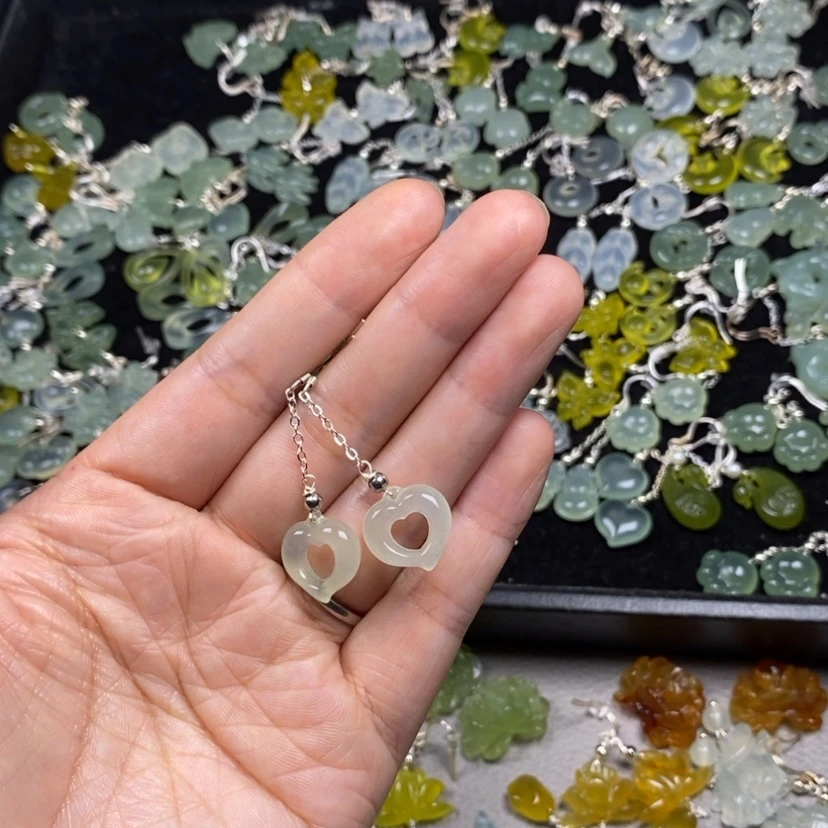【闪购商品】未镶嵌蛇纹石玉挂件耳饰耳环项链
