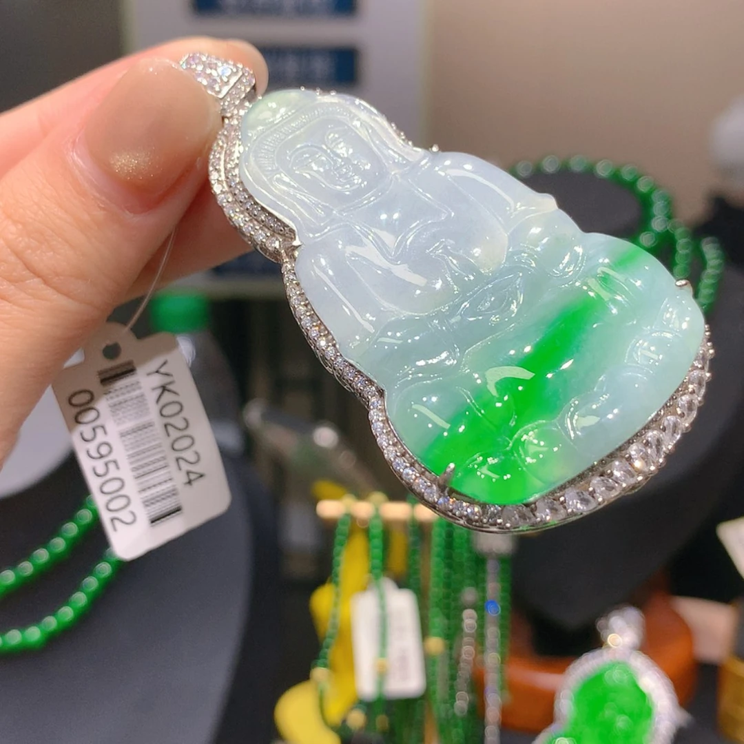 【闪购商品】颈饰银S925镶嵌翡翠6柒姐