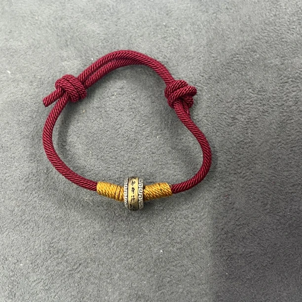 925银布艺手链 银制护身符红绳手链-3623