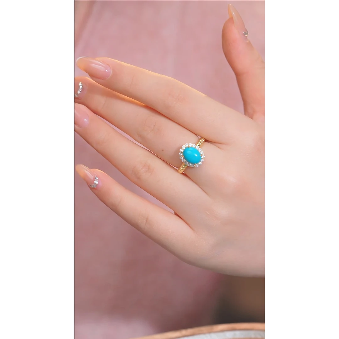 绿松石戒指未镶嵌美松@@N5019