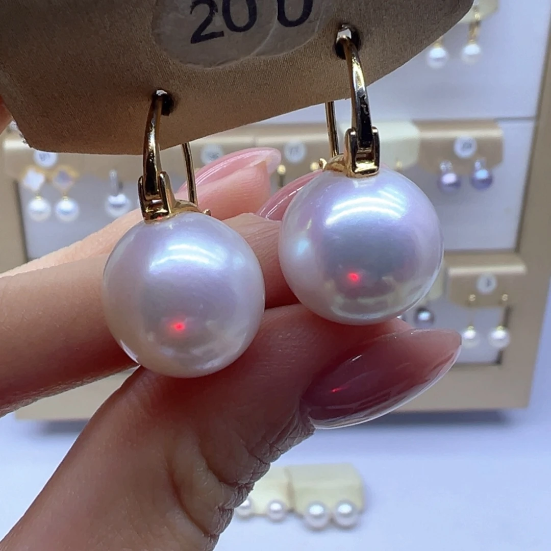 银S925镶嵌淡水珍珠耳饰