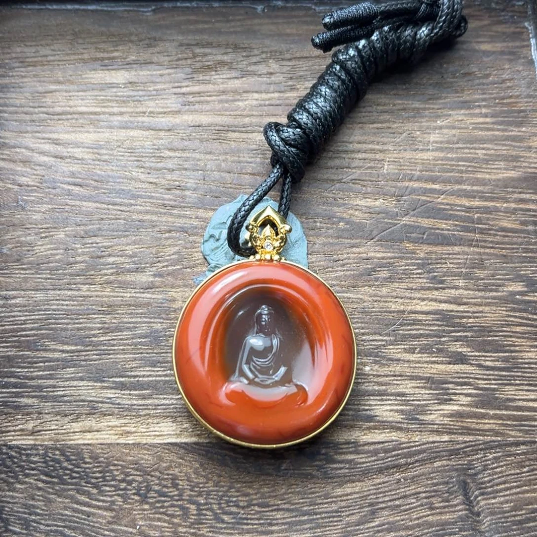 南红玛瑙18K金镶嵌吊坠(不含链)梦