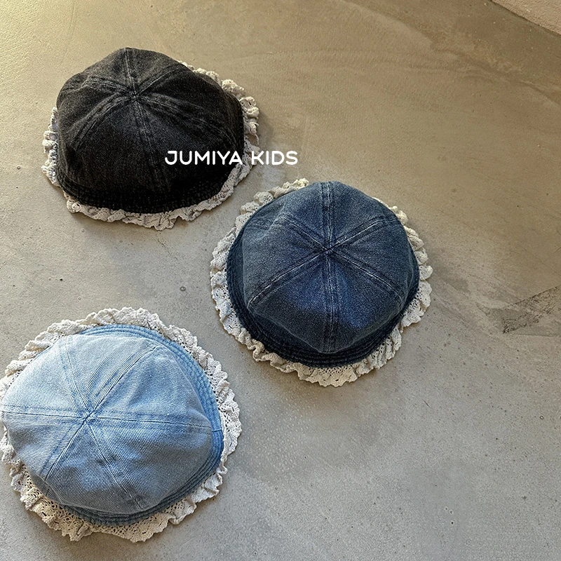 甜酷时髦~ins韩国宝宝牛仔渔夫帽儿童水桶帽小童1岁出游遮阳帽子