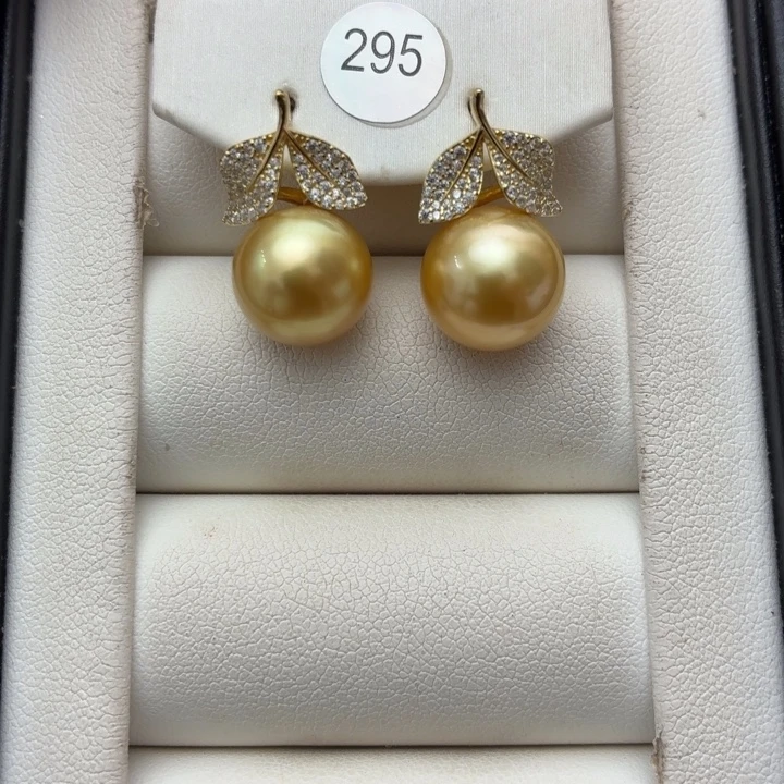 耳饰银S925镶嵌海水珍珠