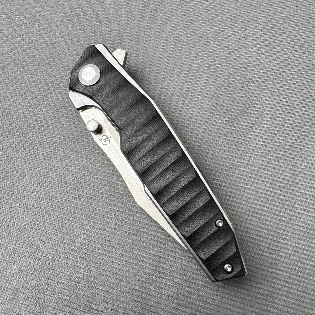 黑色G10水果刀高硬度高档家用户外折叠拆快递锋利水果刀随身携带