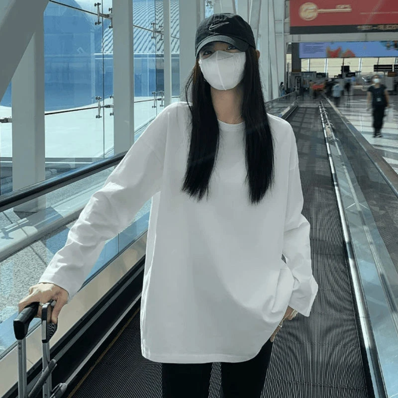 珊珊同款内搭纯棉T恤休闲百搭韩版抗皱