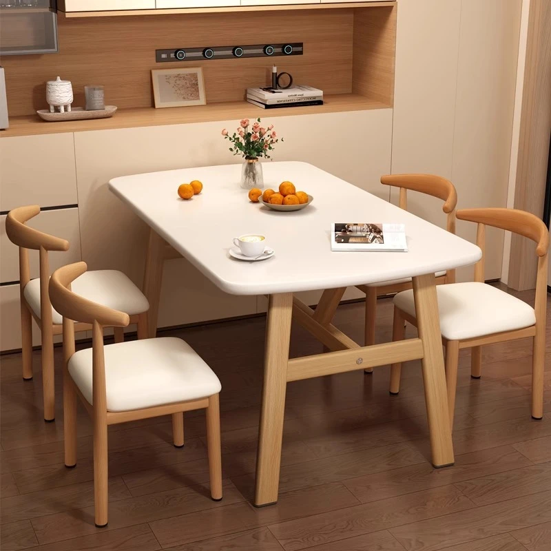 北欧餐桌家用小户型饭桌法式长方形吃饭桌子客厅饭店商用桌椅组合