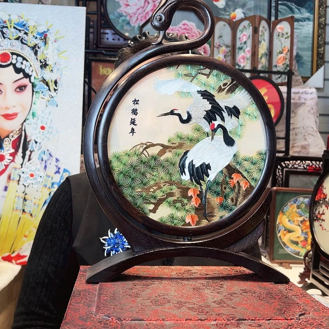 织绣苏绣摆台手工双面