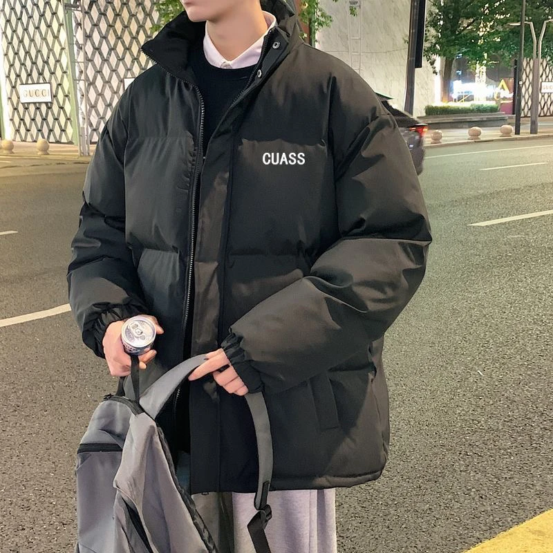 棉衣男冬季港风宽松百搭印花休闲韩版潮流加厚立领棉袄子棉服外套