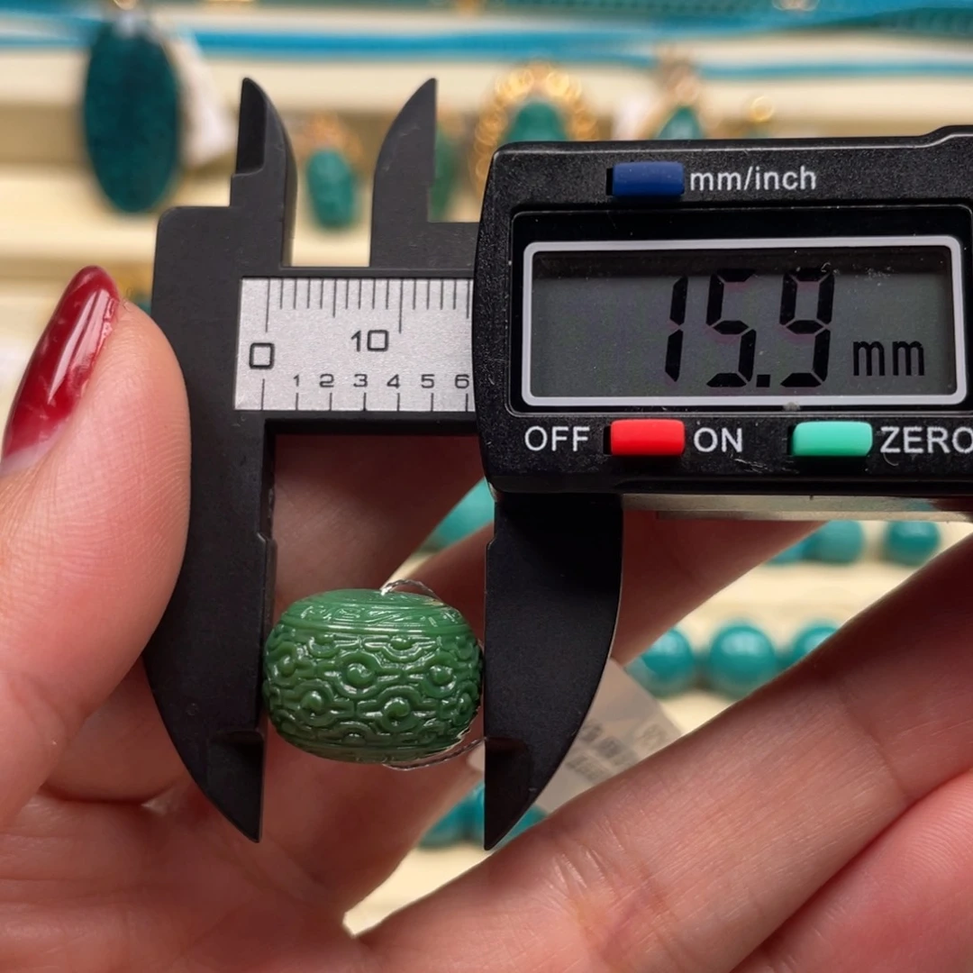 未镶嵌绿松石珠宝奇石云纹墩子